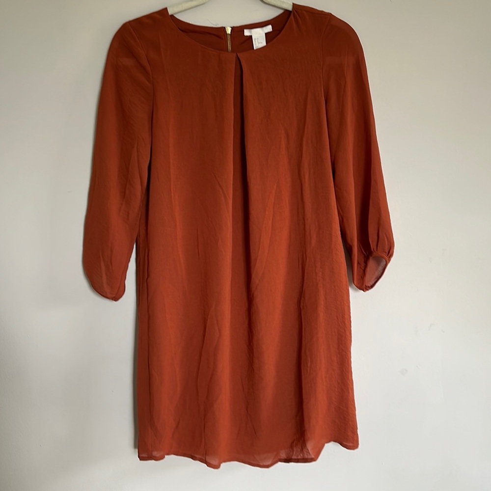 Lined Burnt Orange Dress H&M Size 2
